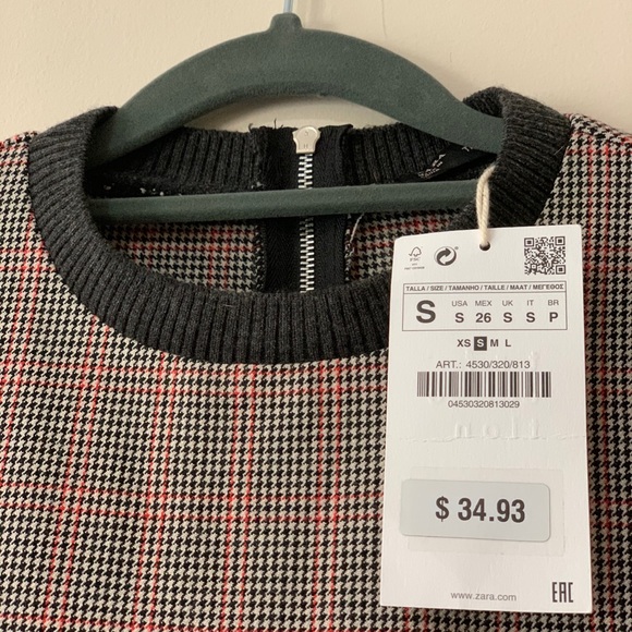 *NWT* Zara Houndstooth Dress with Piping - Picture 2 of 4